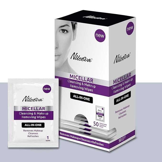 Face Makeup Remover I Makeup Cleansing Wipes For Home, Travel or Hotels, Makeup Retail I SINGLE WIPES I Easy Dispensing Box For Hotels (50 Wipes)