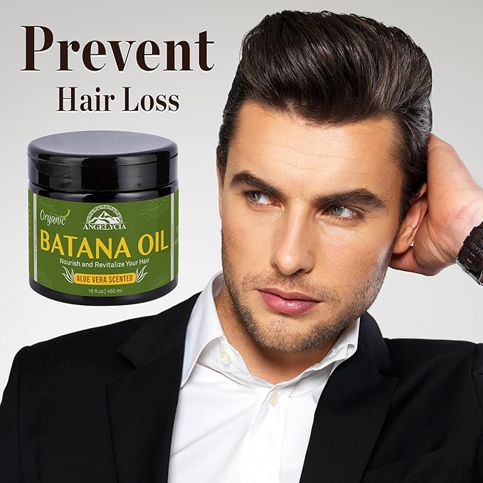 ANGELYCIA Raw Batana Oil for Hair Growth & Scalp Stimulator – 100% Pure Hair Oil from Honduras – Dr. Sebi Organic Paste – Natural Hair Growth Products for Thicker Edges, Breakage & Split Ends