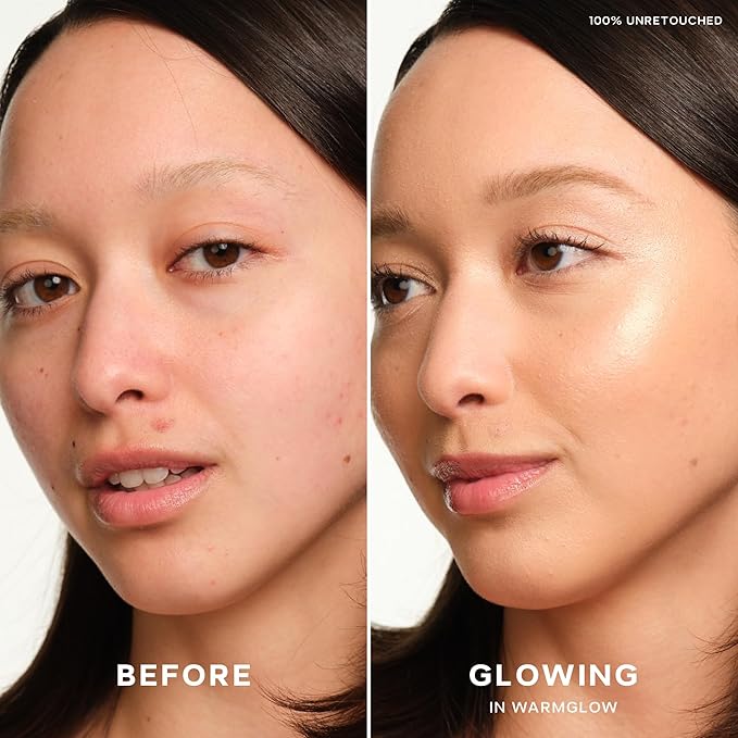 Saie Glowy Super Gel Lightweight Illuminator - Travel Size Luminizer and Makeup Primer for Glowing Skin - Enriched with Vitamin C + Hydrating Squalane Oil - Warmglow (0.5 oz)