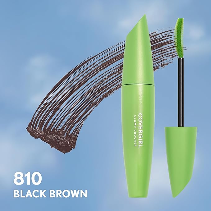COVERGIRL Clump Crusher Mascara, 20X More Volume, Double Sided Brush, Long-Lasting Wear - 835 Black Brown (Pack of 1)