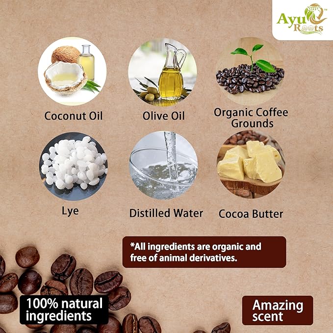 Coffee Soap Bar, | Crafted with Authentic Indian Craftsmanship | 3.88 oz of Naturally Handmade Vegan Soap for Face and Body (1)