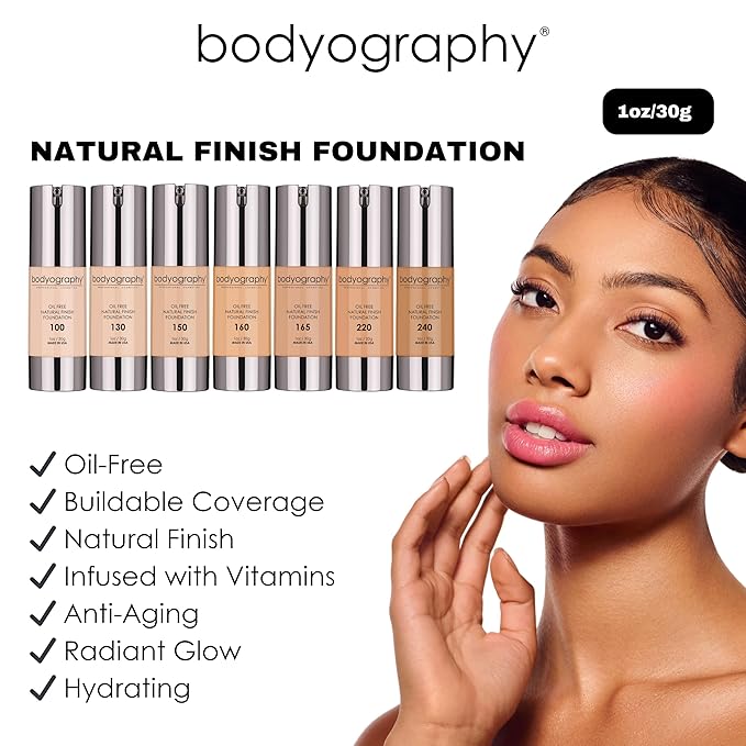 Natural Finish Foundation - 160 Medium Neutral by Bodyography for Women - 1 oz Foundation