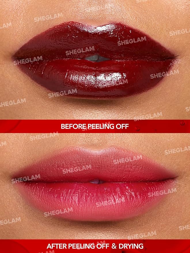 SHEGLAM Peel Talk Lip Tint Transfer-Proof, Highly Pigmented Color Peel Off Lip Stain Liner-Tongue Twister