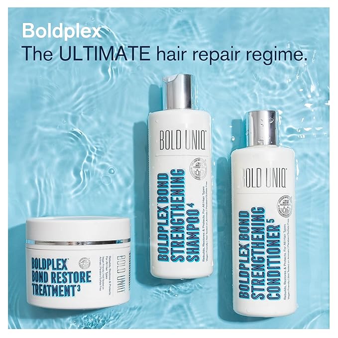 BOLD UNIQ BoldPlex 4 Bond Strengthening Protein Shampoo for Dry Damaged hair - Hydrating Formula for Curly, Dry, Colored, Frizzy, Broken or Bleached Hair Types. Cruelty-free & Vegan