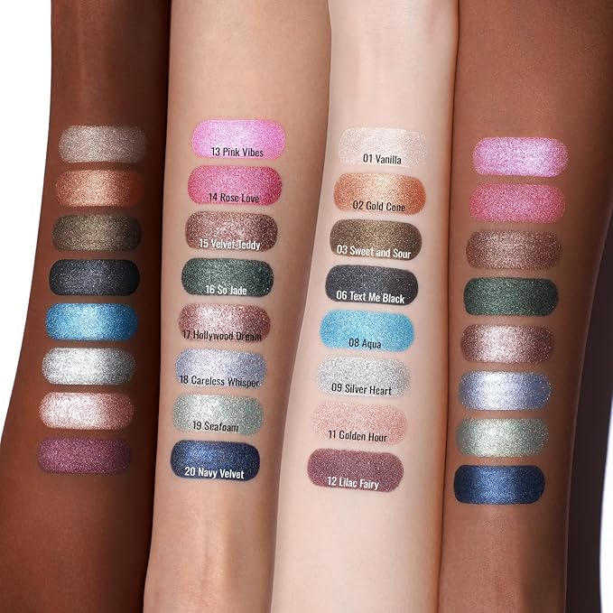 Oulac Waterproof Eye Shadow Stick Smooth and Long Lasting, Shimmering Glitter Finish, Blendable Eyes Makeup, Vegan & Cruelty-Free 3.8g, 17 Hollywood Dream