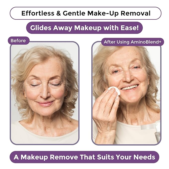 Rumi Cosmetiques AminoBlend+ Micellar Makeup Remover for Mature Women with Sensitive Skin - Face Cleanser, Makeup, Mascara Removal, Gentle Cleanse & Nourish Your Skin - Cruelty-Free & Vegan