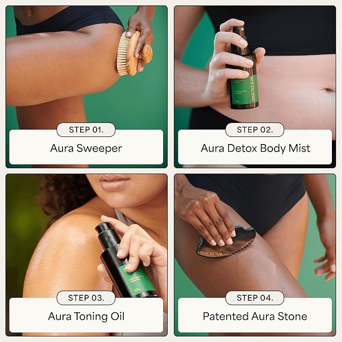 WILDLING Aura Rose Pepper Toning Body Oil I Hydrate, Smooth, Tone+Tights Skin w/ Wild Rose Pepper, Mastic+Organic Helichrysum I Cellulite Smoothing,Lymphatic Drainage and Blood Circulation Improvement