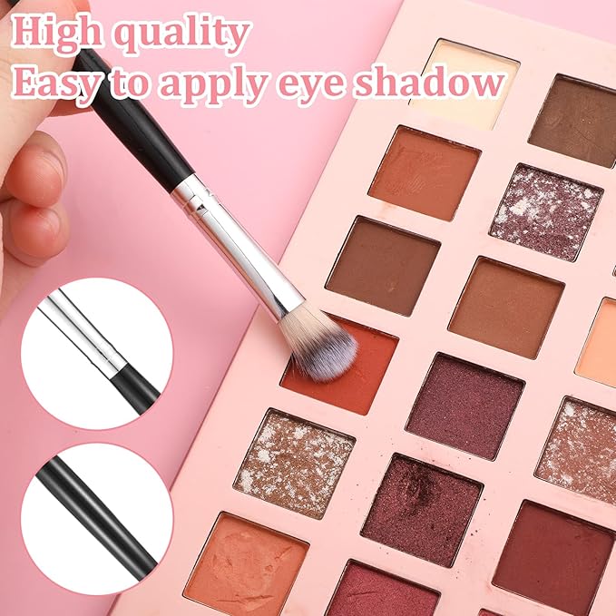 2pcs Eyeshadow Brush Eye Makeup Brush Smudge Brushes 2 in 1 Eyeshadow Double Ended Brushes Blending Small Soft Firm Pointed Foundation Applicator for Concealer Eyebrows Eyeliner