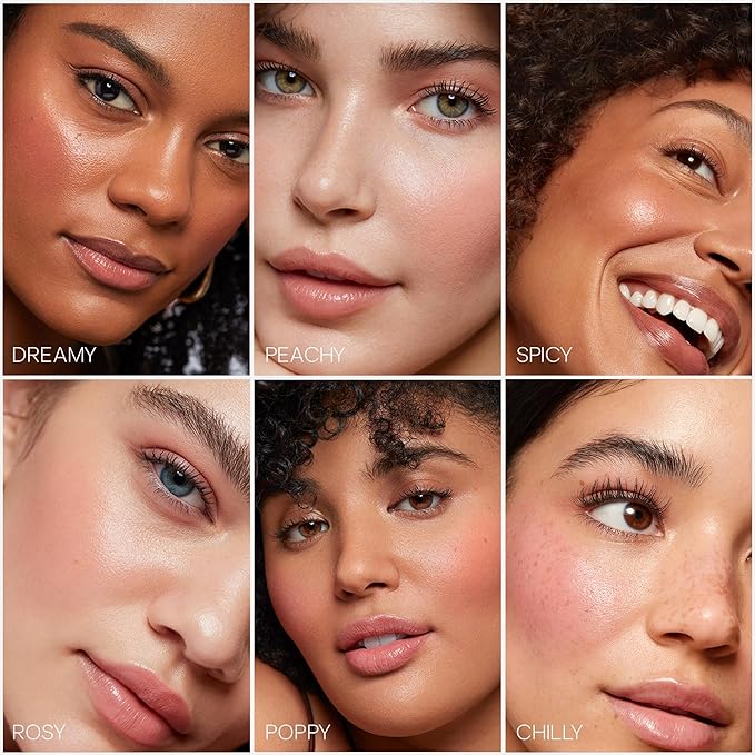 Saie Dew Liquid Blush for Cheeks - Hydrating Cream Blush Stick with a Blendable + Buildable Formula - Skincare Infused Dewy Cheek Tint for a Natural Flush - Glowy Makeup Essential - Spicy (.40 oz)