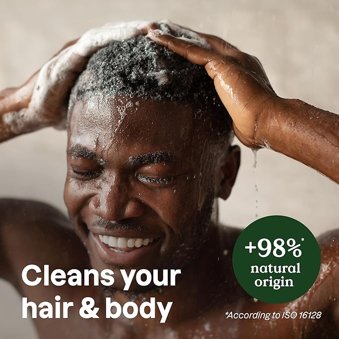 ATTITUDE 2-in-1 Body Wash and Hair Shampoo, EWG Verified Shower Gel, Dermatologically Tested, Made with Naturally Derived Ingredients, Vegan Personal Care, Patchouli and Black Pepper, 16 Fl Oz