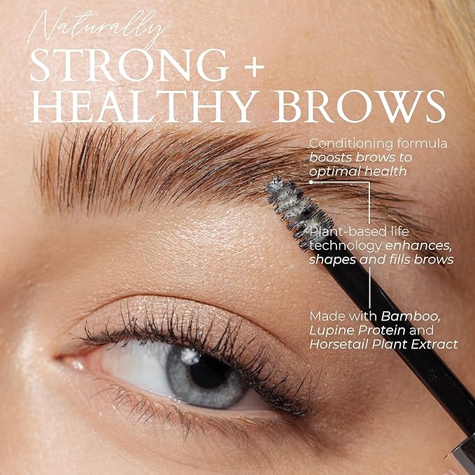 Fitglow Beauty Plant Protein Brow Gel | Natural Vegan Eyebrow Enhancer Serum | Thickening Volumizing Brow Filler | Nutrient-Rich Hair Conditioning | Strengthens, Lift, Shape & Fill | 4g - Clear
