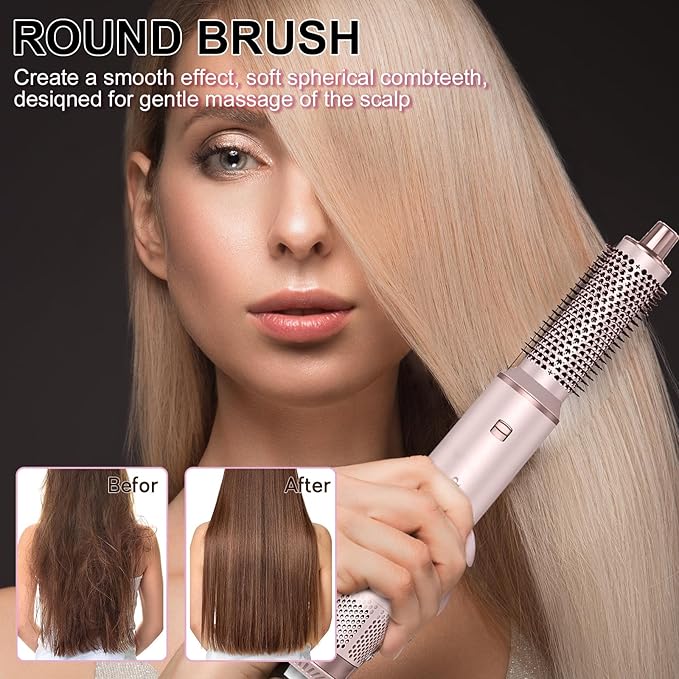 5 in 1 Hair Dryer Brush Set, Multi Ionic Air Styler Set, 800W Auto Wrap Air Hair Styler Without Heat Damage, Curl, Volumize and Straighten
