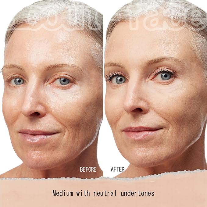 about-face THE PERFORMER Skin-Focused Foundation LM1Neutral – Medium Coverage, Long-Wear, Breathable & Buildable Base – Clean, Vegan, Hydrating Formula with Blue Agave & Chlorella – 1.08oz