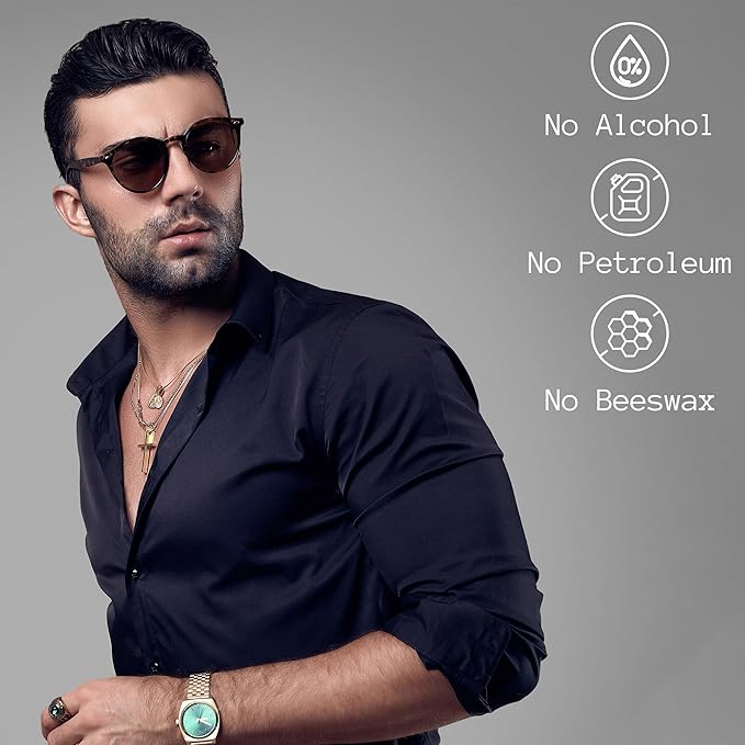 Gentlemen Republic 64oz Refined Hair Gel for Men - Premium Gel For Men Humidity Resistant & Alcohol-Free - All Day Shine and Hold for All Hair Types and Never Flakes - Made in the USA