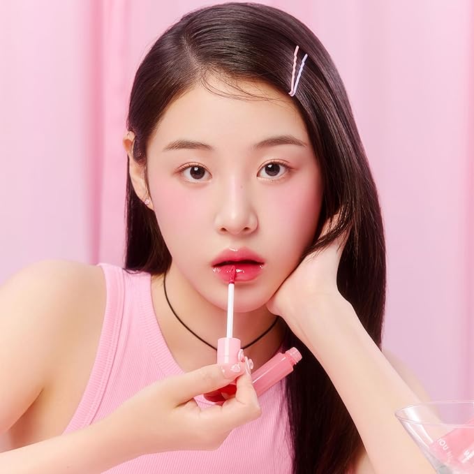 YNM Heart Jelling Tint, CHESTNUT JELLING, Silicone Lip Brush Included, K-Beauty, Non-Sticky, Moisturizing, Smudge-Proof, Korean Lip Tint, Long-Lasting, Vivid Color, 0.09 oz