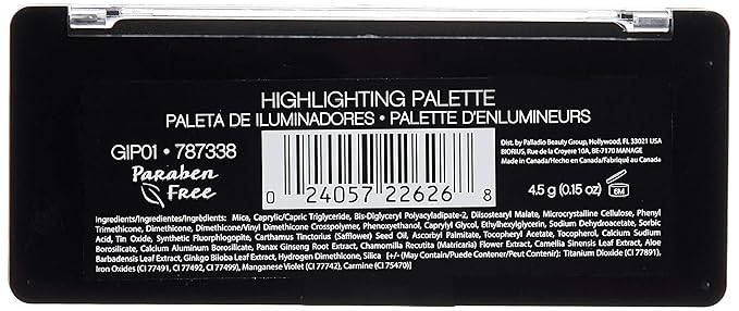 Palladio I'm Glowing Illuminating Highlighting Palette, Glow Bronzer Powder Makeup Set, High Pigmented Shimmery Colors