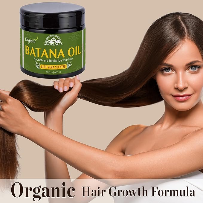 ANGELYCIA Raw Batana Oil for Hair Growth & Scalp Stimulator – 100% Pure Hair Oil from Honduras – Dr. Sebi Organic Paste – Natural Hair Growth Products for Thicker Edges, Breakage & Split Ends