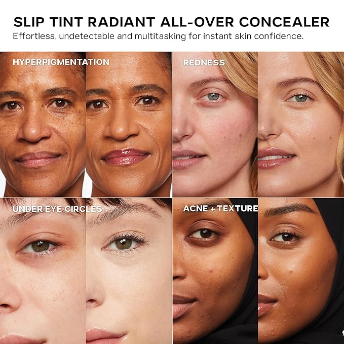 Saie Slip Tint Radiant Cream Concealer & All-Over Face Makeup - Concealer for Dark Circles, Redness & Blemishes - Lightweight Makeup Made with Hydrating Hyaluronic Acid - Shade 5 (0.17 oz)