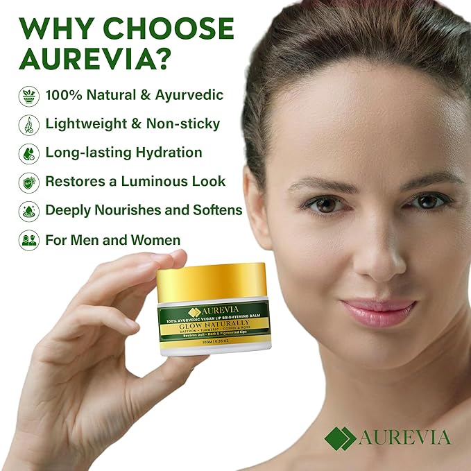 Vegan Ayurvedic Lightening & Brightening Lip Balm for Dark Smokers' Lips | Hydrating & Moisturizing for Dry, Chapped Lips – Plant-Based, Antioxidant-Rich