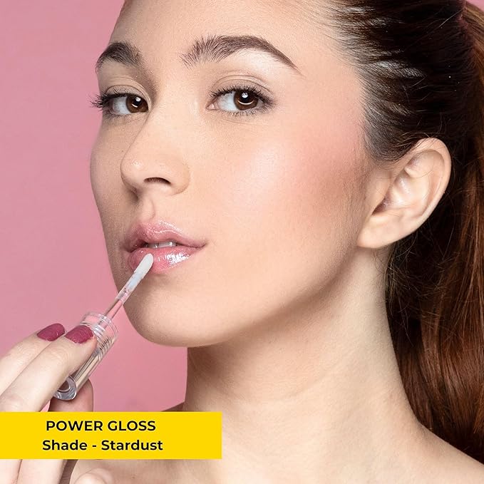 Glitter Gloss – Clear Glitter Non-Sticky Lip Gloss with Hyaluronic Acid, Jojoba & Castor Oil for Sparkle, Comfort & Lightweight Hydration (Stardust)