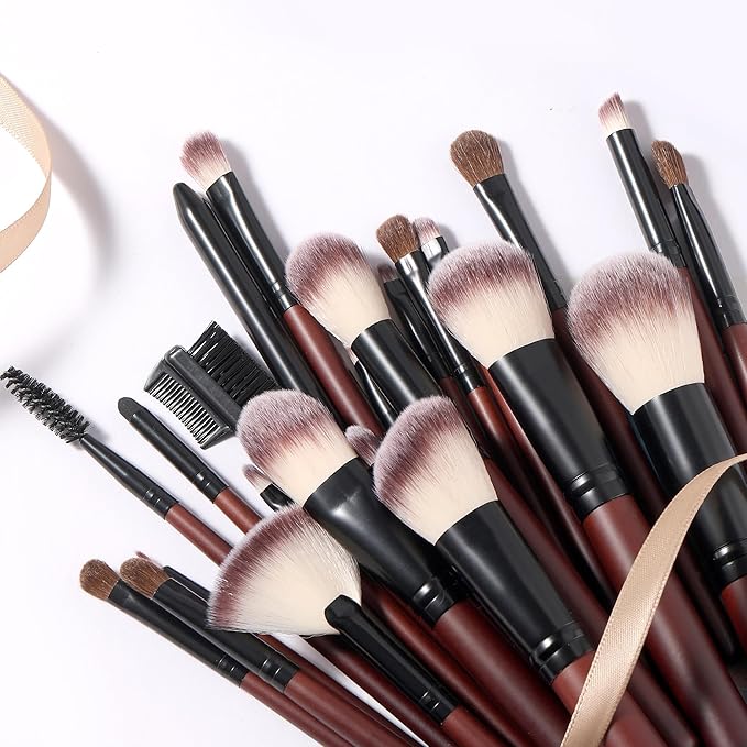 Makeup Brushes Set 26-Piece Makeup Brushes Premium Synthetic Foundation Powder Concealer Blush Eyeshadow Contour Professional Makeup Brush Set with 2 Brush Bags