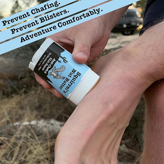 Squirrel's Nut Butter Anti Chafe Stick w/Peppermint & Tea Tree | All Natural Chafe Prevention & Skin Care for Athletes, Runners & Adventurers | Thighs, Arms, Pack Straps & More | 1.7 oz