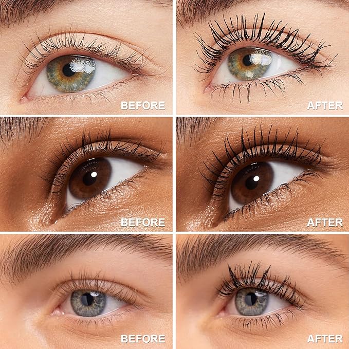 Waterproof Mascara, Tubing Mascara Black - Lengthening, Volumizing & Curling, Smudge-Proof, Washable, Enriched with Jojoba Oil and Castor Oil, Vegan & Cruelty-Free - 0.4 Fl Oz