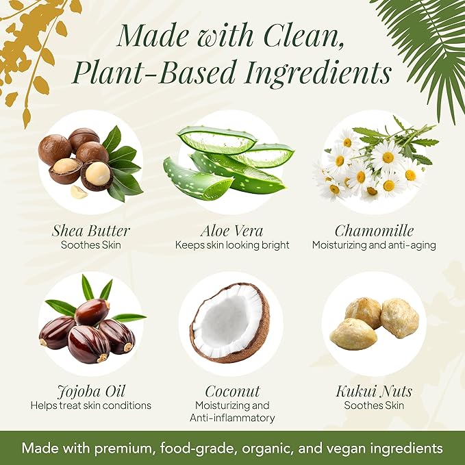 Body Wash Tropical Coconut Saavy Naturals - Plant-Based Ingredients - Made In Usa - Sensitive Skin Body Wash, l Organic & Vegan Formula With Coconut Oil, Shea Butter, And Aloe Vera - 8.5 Fl Oz,