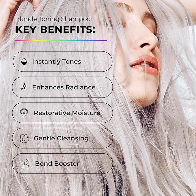 XMONDO Hair Supernova Blonde Toning Shampoo | Vegan Formula with Vegetable Proteins, Jojoba Oil, and Violet Pigments to Replenish, Restore, and Reduce Yellow Tones in Blonde Hair, 8 Fl Oz 1-Pack