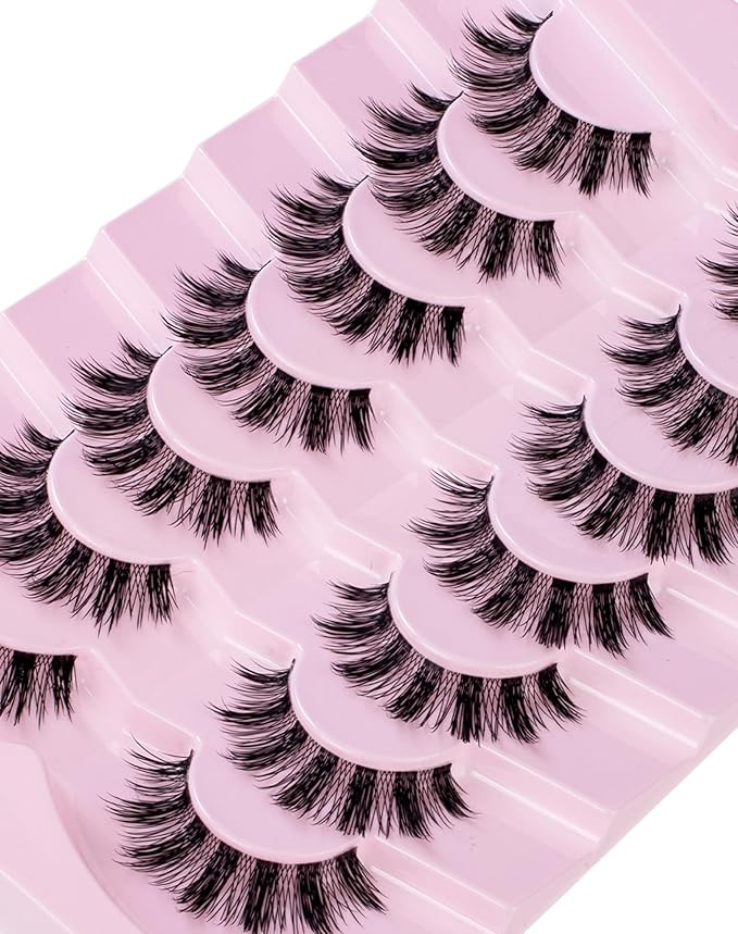 Frihappy Manga Anime Lashes Japanese Spiky Lashes Wispy Strip False Eyelashes Doll Asia Lashes HA-12