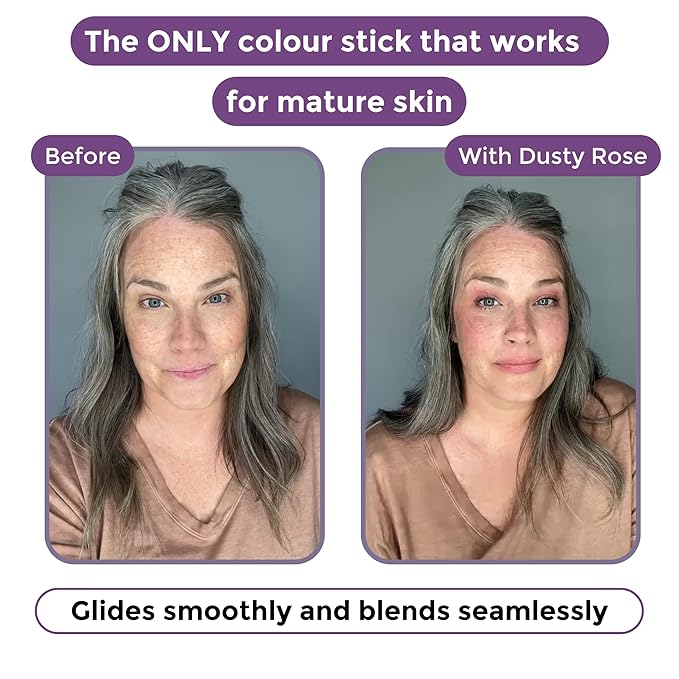 BloomBlush+ Multipurpose Color Stick For Older Women - Blush, Lipstick & Contour in 1- Radiant, Healthy Glow & Nourishing Formula - For Sensitive Skin (Berry Kiss, Regular)