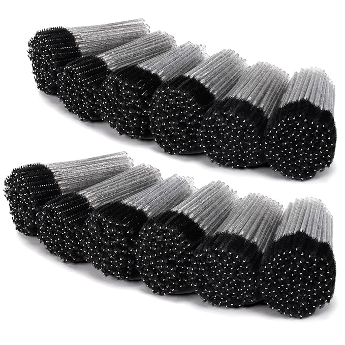 Tbestmax 1200 Disposable Mascara Wands Eyelash Brush Spoolies for Eyebrow Eye Lash Extension, Makeup Brushes Applicators Kits - Black