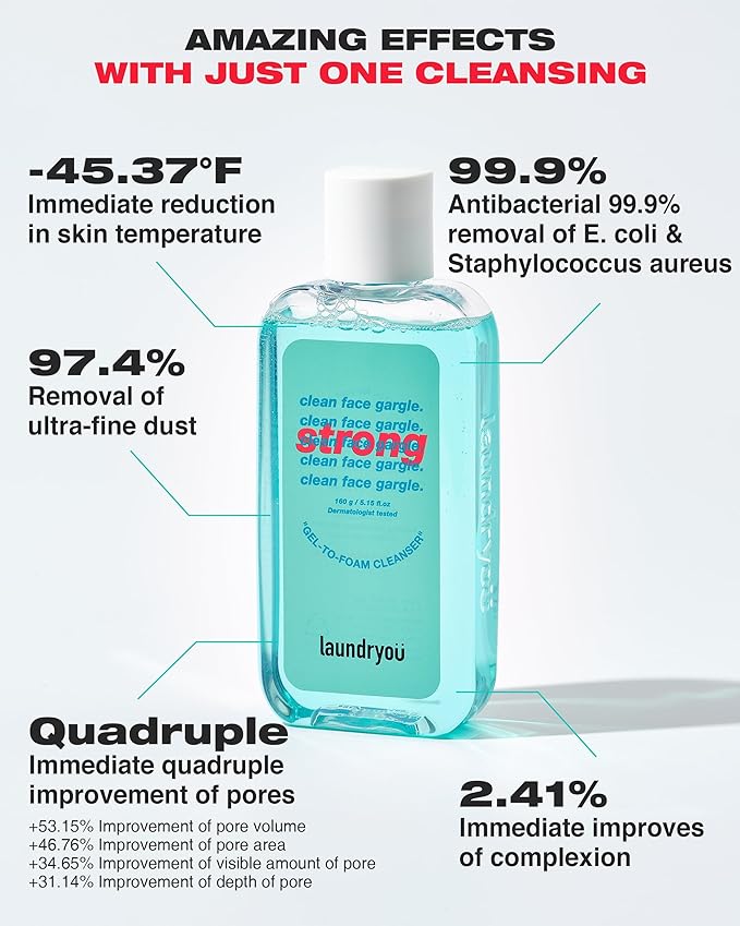 Daily Deep Facial Gel-To-Foam Strong Cleanser with Pine & Lactobacillus Extract for Exfoliating Pore Refinement and Sebrum Control to Remove Makeup and Blackheads - (5.64 fl. oz)