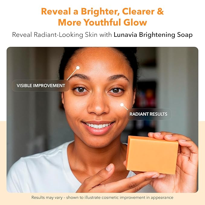 Kojic Acid Complexion Brightening Soap Bar with Vitamin C, Turmeric, Retinol, Collagen & Hyaluronic Acid – Brightening Face & Body Soap – Supports Brighter Skin, Even Skin Tone – 3 Pack