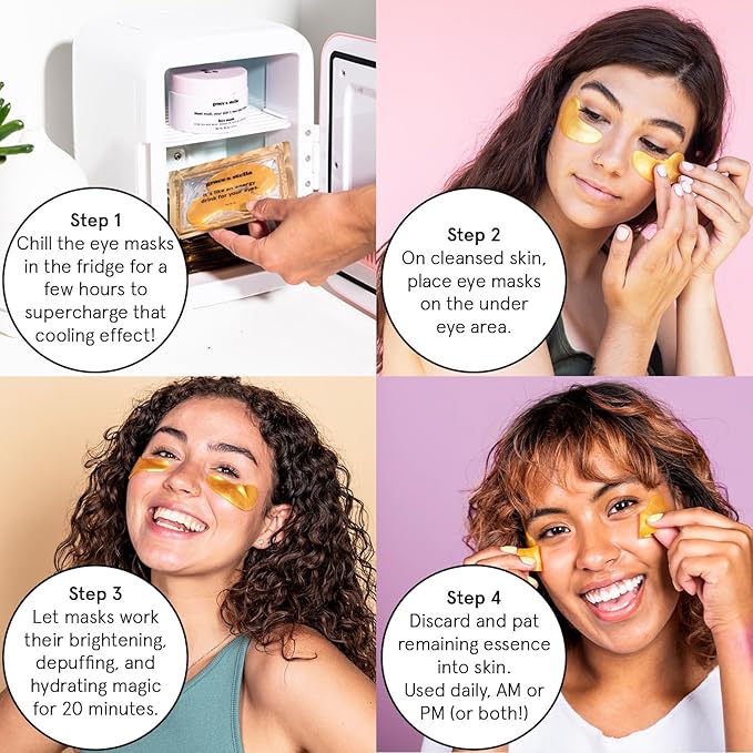 grace & stella Award Winning Under Eye Mask Reduce Dark Circles, Puffy Eyes, Wrinkles - Undereye Patches -White Elephant Gifts for Adults (Blue Eye Mask 48 Pairs)