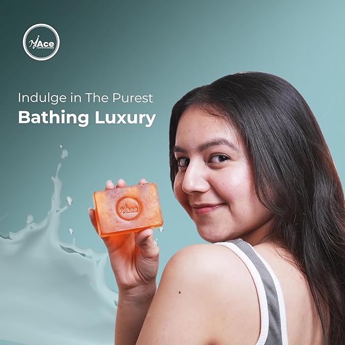 MY ACE Sandalwood & Saffron Bathing Bar – Handmade with Sandalwood & Saffron Extracts & Coconut Oil, SLES & Paraben Free, Enriched with Shea Butter & Vitamin E – Brightening & Moisturizing