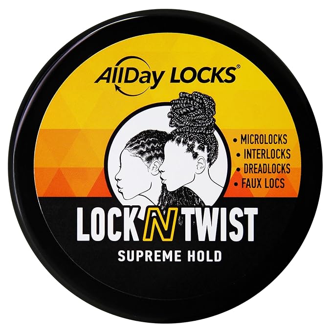 AllDay Locks Lock N Twist (Jar) | Supreme Hold, No Frizz or Flaking | Hydrating, Nourishing Loc Booster | Grape & Avocado-Infused | Lock & Twist Braids, Locks, Twists, Cornrows | 32 oz