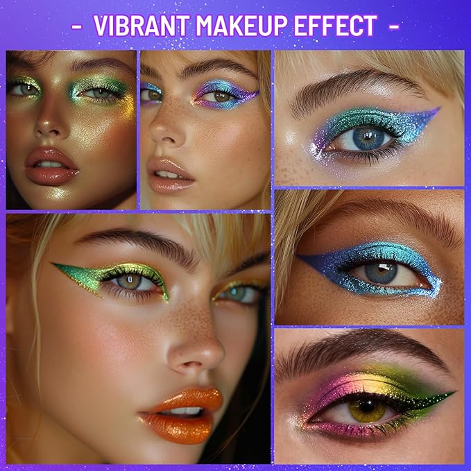 UCANBE Chameleon Eyeshadow & Eyeliner Gel Pencil-Multichrome Shifting Colors Metallic Glitter Eye Makeup,Waterproof Long-Lasting Smudge-Proof Multi-Dimensional Color (Periwinkle Blue to Deep Amethyst)