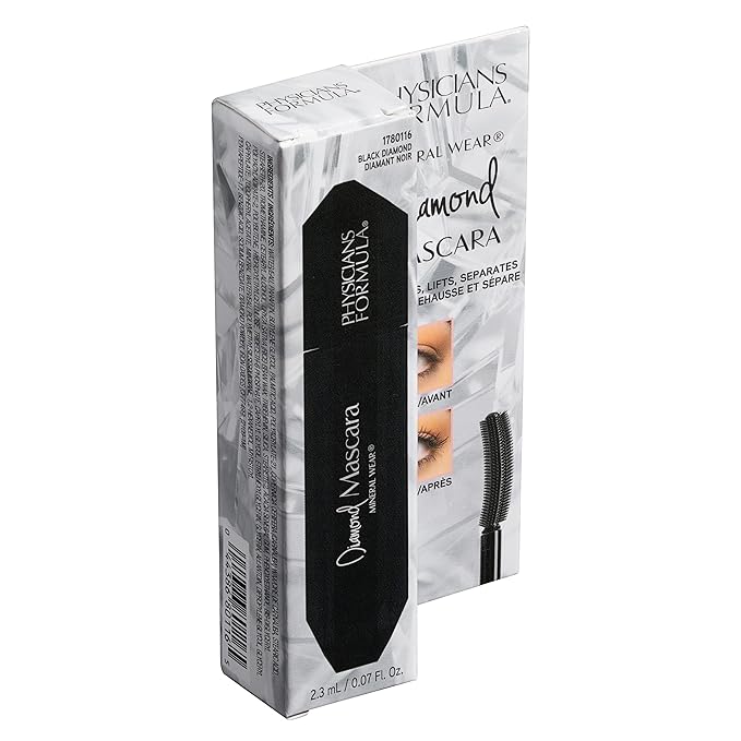 Physicians Formula Mini Diamond Mascara Black 0.07 FL OZ |Dermatologist Tested, Opthahlamologist Approved, Sensitive Eyes