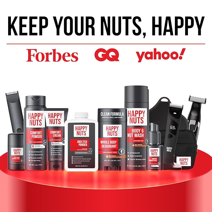 HAPPY NUTS Big Wood Body and Nut Wash - Moisturizing Men's Shower Gel, Natural Bodywash with Deep Cleanse for Sensitive Skin - Men's Body Soap (8.5 Fl Oz (Pack of 1), Big Wood)