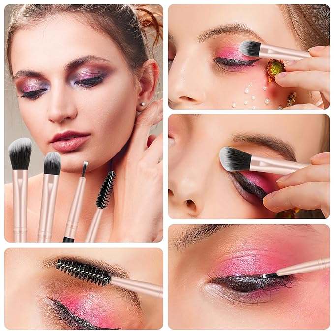 Generic Makeup Brushes Professional Set,Synthetic Bristles for Foundation Powder Eyeshadow Brush Concealers Blush Face Make up Brushes Kit 14pcs., Black