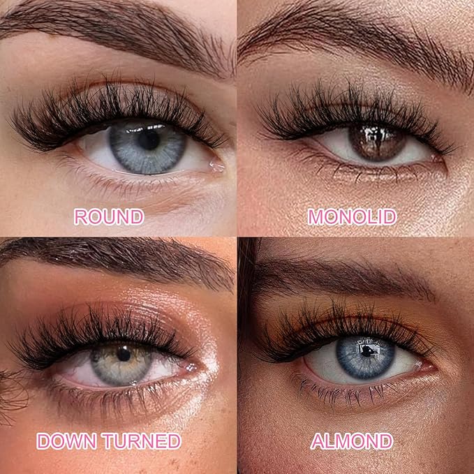 𝗙𝗮𝘂𝘅 𝗠𝗶𝗻𝗸 𝗙𝗮𝗹𝘀𝗲 𝗘𝘆𝗲𝗹𝗮𝘀𝗵𝗲𝘀 𝟯𝗗 𝗙𝗹𝘂𝗳𝗳𝘆 𝗖𝘂𝗿𝗹𝘆 14mm Wispy Natural Look Short False Lashes Volume Clear Band Cat Eye Fake Eyelashes False Lashes Strip Pack by EMEDA (N06)