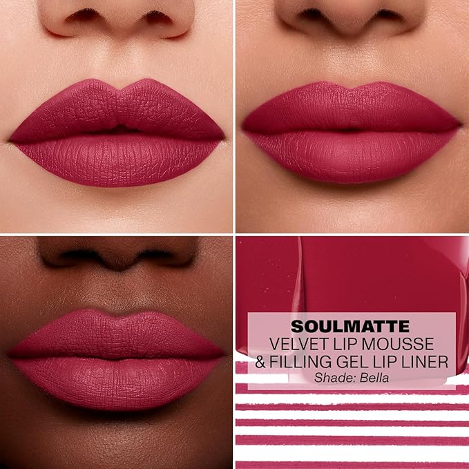 Morphe Soulmatte Filling Gel Lip Liner - Ultra Creamy Lip Liner with a Matte Formula - Defines, Contours & Reshapes Lips for a Soft Focus, Long-Lasting Finish - Bella (0.007 oz)