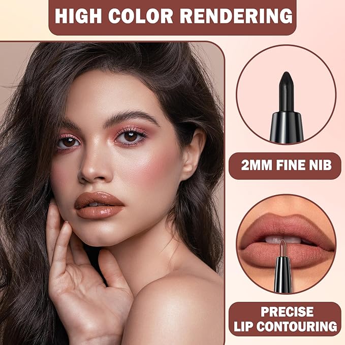 3 in 1 Red Lip Liner and Lip Gloss Lipstick Set for Women Waterproof Lip Liner and Lipstick Combo Long-lasting Smudge Proof Lip Kits Daily Professional Lip Makeup (06# Red High Heels)