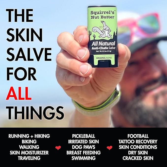 Squirrel's Nut Butter Anti Chafing Stick | All Natural Chafe Prevention & Skin Care for Athletes, Runners & Adventurers | Thighs, Arms, Pack Straps & More | 1.7 oz