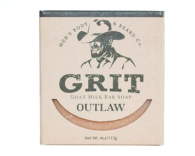 GRIT Goat Milk Soap Bar Outlaw | Dye-Free Soap Bar | Enriched with Nourishing Goat Milk | 4 oz