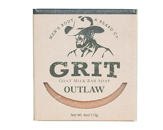 GRIT Goat Milk Soap Bar Outlaw | Dye-Free Soap Bar | Enriched with Nourishing Goat Milk | 4 oz