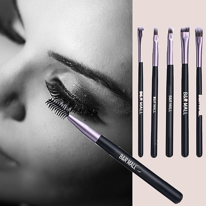 B&R MALL Premium Makeup Brush Set with LED Mirror – Supper soft Brushes for Flawless Foundation, Concealer, Eyeshadow & More | Lightweight, Versatile, Perfect for On-the-Go Touch-Ups (Purple Black)