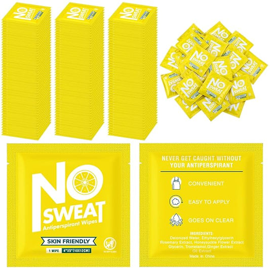 Timgle 150 Pcs Mini Travel Deodorant Wipes Individually Wrapped Antiperspirant Armpit Deodorant Body Sweat Wipes for Teens Women Men Sports Travel Underarm Sweating(Lemon)