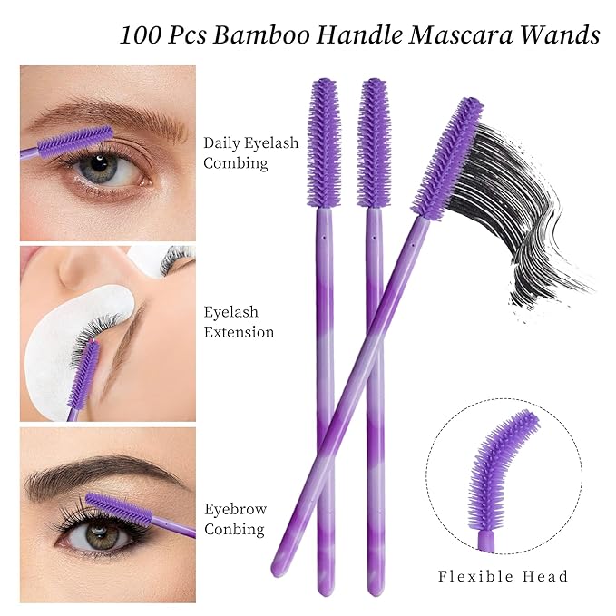 Disposable Silicone Eyelash Mascara Brushes Wands Applicator Eyebrow Brush Makeup Tool Kit Set Tool Bulk